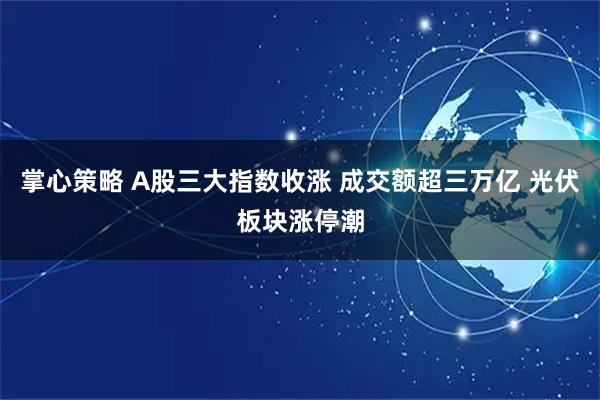 掌心策略 A股三大指数收涨 成交额超三万亿 光伏板块涨停潮
